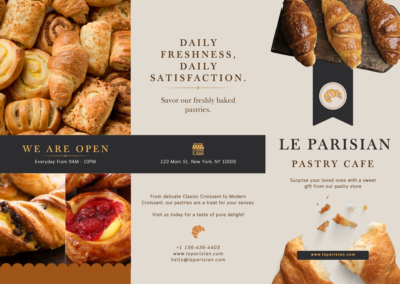 Social media graphic ad design for bakery shop brochure by Najat Allili
