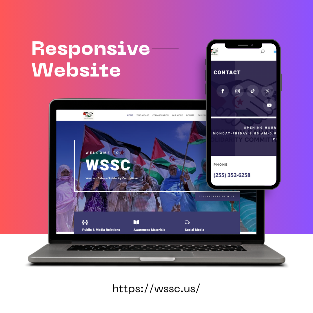 Responsive website for an organization designed by Najat Allili